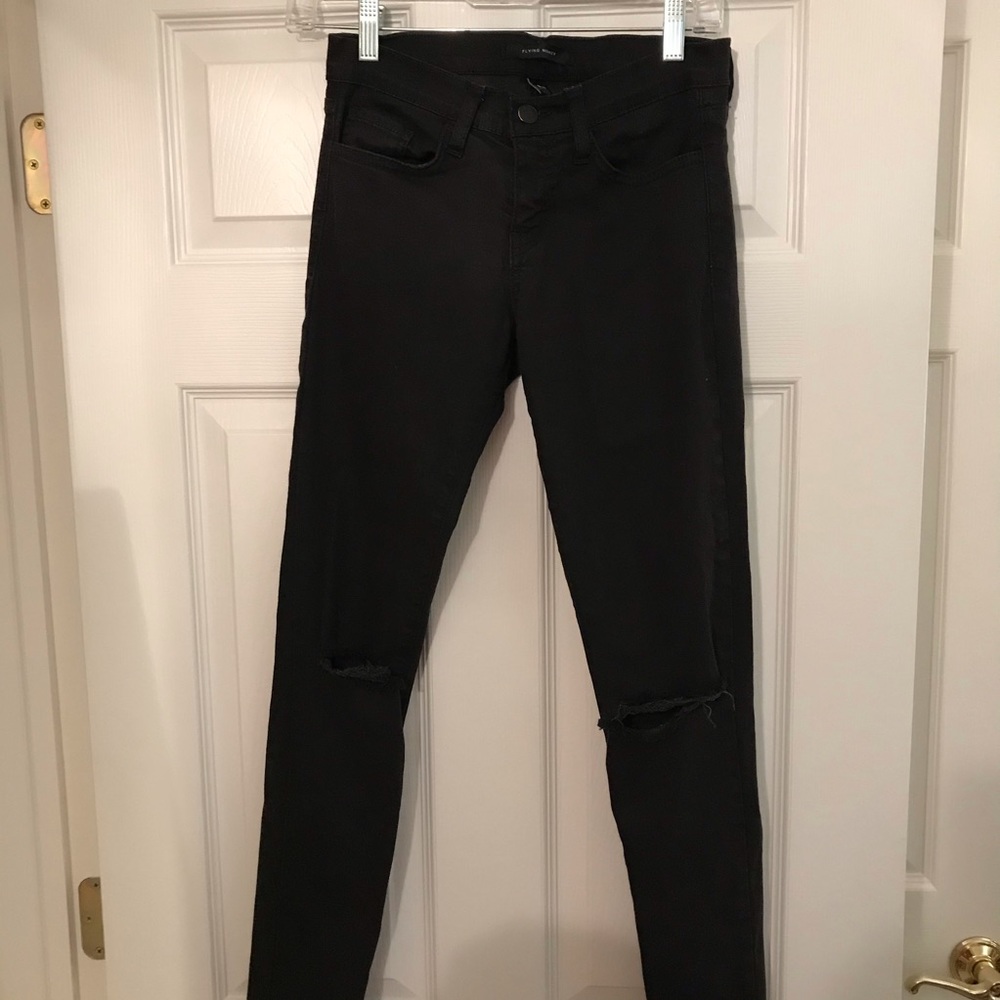 Flying Monkey Black Ripped Knee Skinny Jeans